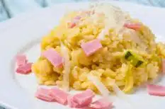 Arroz con jamón y calabacín