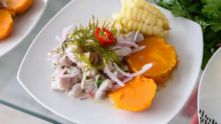 platos de Sudamérica. ceviche