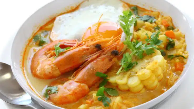 chupe de camarones. Gastronomía de América del Sur
