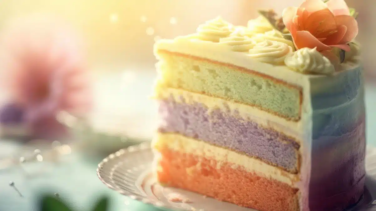 hornear un pastel perfecto de colores