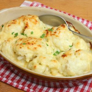 coliflor gratinada con queso